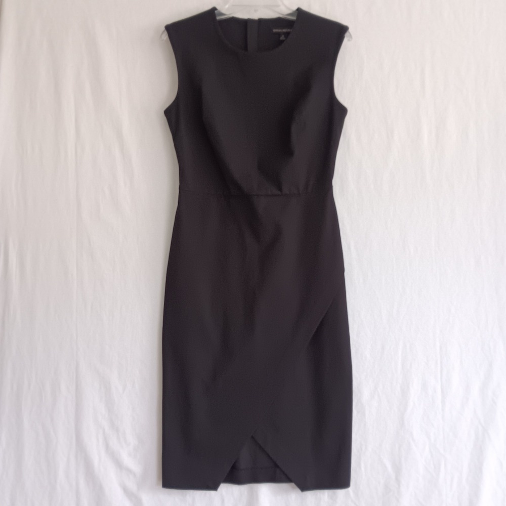 Banana Republic Envelope Dress Womens 8 Black Excellent Sleeveless Sheath 506673
